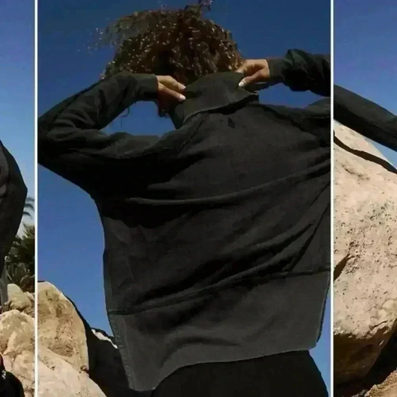 Free People Movement Last Chance Pullover Sweatshirt Black Oversized Size Small - Picture 5 of 6